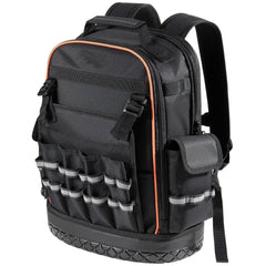 Tool Backpack, 64 Pockets, Heavy-duty Tools Storage Organizer Work Bags with Laptop Compartment & Molded Base, Electrician Jobsite Backpack for Electrician, Repairman, and HVAC Techs