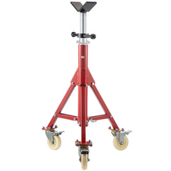 Pipe Stand, Pipe Jack Stands with Casters Adjustable Height 28-52 Inch, V Head Pipe Stand 882 LB, Folding Portable Pipe Stands 1/8 to 12 Inch Pipe Supporting, Steel Jack Stand