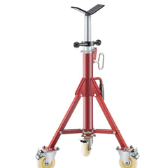 Pipe Stand, Pipe Jack Stands with Casters Adjustable Height 28-52 Inch, V Head Pipe Stand 882 LB, Folding Portable Pipe Stands 1/8 to 12 Inch Pipe Supporting, Steel Jack Stand