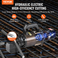 2300W Electric Hydraulic Rebar Cutter Cutting up to 1.26 Inch 5-32mm