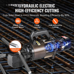 2300W Electric Hydraulic Rebar Cutter Cutting up to 1.26 Inch 5-32mm