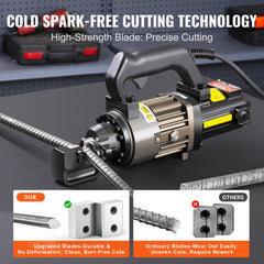 Electric Hydraulic Rebar Cutter, 1000W Portable Rebar Cutter, Cutting up to 5/8 Inch (4-16mm) #5 Rebar within 2 Seconds, High Power Steel Rebar Cutter with Oil Can Rich Accessories,Black RC-16