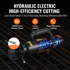 1500W Electric Hydraulic Rebar Cutter Cutting up to 7/8 Inch #7 4-22mm