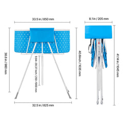 Portable Dog Bathtub, Elevated & Foldable Space-saving Pet Shower Station with Quick Drainage, Bathing Tub for Washing & Grooming Small and Medium Size Dogs and Cats Indoor & Outdoor, Light Blue