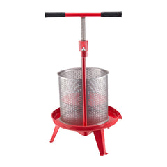 3.69 Gal/14L Fruit Wine Press, Stainless Steel Basket with Cross-beam and Triangular Structure, Manual Juice Maker, Cider Apple Grape Tincture Making Press with T-Handle for Kitchen Home