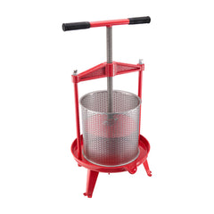 3.69 Gal/14L Fruit Wine Press, Stainless Steel Basket with Cross-beam and Triangular Structure, Manual Juice Maker, Cider Apple Grape Tincture Making Press with T-Handle for Kitchen Home