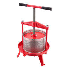 2.38 Gal/9L Fruit Wine Press, Stainless Steel Basket with Cross-beam and Triangular Structure, Manual Juice Maker, Cider Apple Grape Tincture Making Press with T-Handle for Kitchen Home
