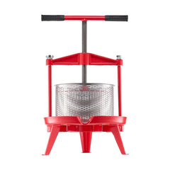 2.38 Gal/9L Fruit Wine Press, Stainless Steel Basket with Cross-beam and Triangular Structure, Manual Juice Maker, Cider Apple Grape Tincture Making Press with T-Handle for Kitchen Home
