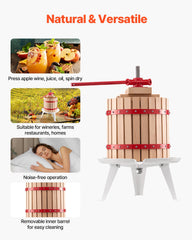 Fruit Wine Press Manual Press for Wine Making 3.2 Gal/12L Wood Basket
