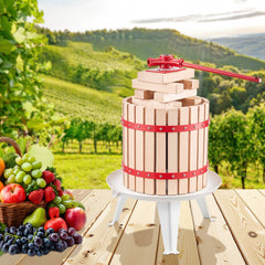 Fruit Wine Press Manual Press for Wine Making 3.2 Gal/12L Wood Basket