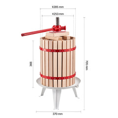 Fruit Wine Press Manual Press for Wine Making 4.75 Gal/18L Wood Basket