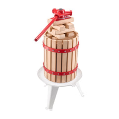 1.6 Gal/6L Fruit Wine Press, Solid Wood Basket with 8 Blocks, Heavy Duty Manual Juice Maker, Cider Apple Grape Tincture Honey Olive Oil Making Press with Handle for Kitchen, Home