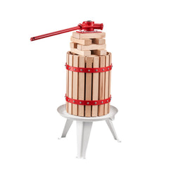 1.6 Gal/6L Fruit Wine Press, Solid Wood Basket with 8 Blocks, Heavy Duty Manual Juice Maker, Cider Apple Grape Tincture Honey Olive Oil Making Press with Handle for Kitchen, Home