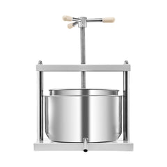 3.17 Gal/12L Fruit Wine Press, 2 Stainless Steel Barrels, Manual Juice Maker, Cider Apple Grape Tincture Honey Olive Oil Making Press with Triangular Handle for Outdoor Kitchen Home