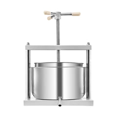 3.17 Gal/12L Fruit Wine Press, 2 Stainless Steel Barrels, Manual Juice Maker, Cider Apple Grape Tincture Honey Olive Oil Making Press with Triangular Handle for Outdoor Kitchen Home