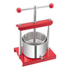 0.8 Gal/3L Fruit Wine Press, 2 Stainless Steel Barrels, Manual Juice Maker, Cider Apple Grape Tincture Honey Olive Oil Making Press with T-Handle for Outdoor Kitchen Home