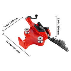 Heavy-Duty Pipe Chain Vise, 1/2" - 8" Pipe Capacity, 34.6" Rugged Chain & Cast Iron Base, Industrial-Grade Pipe Clamping for Plumbing, Automotive Repairs, Metalworking