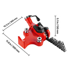 Heavy-Duty Pipe Chain Vise, 1/4" - 6" Pipe Capacity, 28" Rugged Chain & Cast Iron Base, Industrial-Grade Pipe Clamping for Plumbing, Automotive Repairs, Metalworking