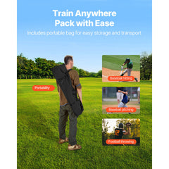 2133.6 x 2133.6mm Football Trainer Throwing Net, Training Throwing Target Practice Net with 5 Target Pockets, Knotless Net Includes Straps and Portable Carry Case, Improve QB Throwing Accuracy