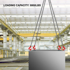 Chain Sling, 8 mm x 1m Lifting Chains with Hooks, G80 Engine Chain Hoist Lifts, 5 Ton Load Capacity Lifting Sling Chains for Engine Hoist, Engine Lift Chain with 4 Leg Grab Hooks Heavy Duty