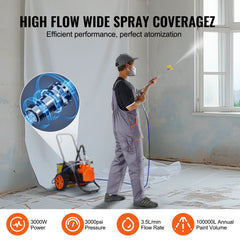 Cart Airless Paint Sprayer Diaphragm Paint Airless Sprayer 1700W Electric