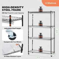 Plant Stand with Grow Lights 4 Tiers 180W 150 cm Tall Plant Grow Shelf