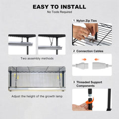 DIY Plant Stand with Grow Lights 6 Tiers 192W 70.9" Tall Plant Grow Shelf
