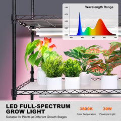 Plant Stand with Grow Light 6 Tiers 180W 180 cm Indoor Plant Grow Shelf