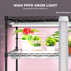 Plant Stand with Grow Light 6 Tiers 180W 180 cm Indoor Plant Grow Shelf
