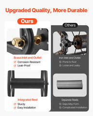 Wall Mounted Garden Hose Reel 125ft 5/8 in Metal Hose Reel with Basket