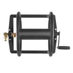 Wall Mounted Garden Hose Reel, Holds 200 ft 5/8-inch Manual Water Hose Winder, Heavy-Duty Steel, Outdoor Reel with Brass Fitting & 5ft Leader Hose, Space Saving, for Yard Lawn Garage