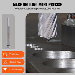 Annular Cutter Set, 6 pcs Weldon Shank Mag Drill Bits, 1" Cutting Depth, 1/2" to 1-1/16" Cutting Diameter, M2AL High-Speed Steel, with Pilot Pin and Portable Case, for Using with Magnetic Drills