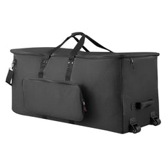 Electronic Drum Kit Bag, 600D, Padded Drum Bag with Wheels, Large 920 x 420 x 410 mm Interior, Lightweight Travel Case with Detachable Dividers, and Multiple Pockets, for Electric Drums, Black