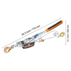 Come Along Winch, 5 Ton Max Pulling Capacity, 3.5 m Steel Cable, 3 Hooks, Heavy Duty Ratchet Power Puller Tool with Dual Gears, Automotive Hoist Cable Puller Ideal for Vehicle Rescue