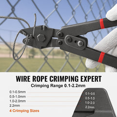 Crimping Tool, Up To 2.2mm Wire Rope Crimping Tool, Crimping Loop Sleeve Kit with a Cable Cutter and 160pcs Aluminum Buckles, Teflon Coating Anti-Rust Fishing Crimping Tool