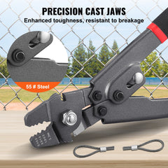 VEVOR Crimping Tool, Up To 2.2mm Wire Rope Crimping Tool, Crimping Loop Sleeve Kit with a Cable Cutter and 160pcs Aluminum Buckles, Teflon Coating Anti-Rust Fishing Crimping Tool