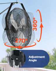 615mm Industrial Wall Mount Fan 3 Speed 4650 CFM for Garage Greenhouse