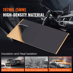 Car Sound Deadening Mat, 200 mil 2.3sq.m Car Sound Dampening Material, Butyl Automotive Sound Deadener, Noise Insulation and Vibration Dampening Material for Car