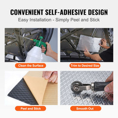 Car Sound Deadening Mat, 50 mil 4.8sq.m Car Sound Dampening Material, Butyl Automotive Sound Deadener, Noise Insulation and Vibration Dampening Material for Car