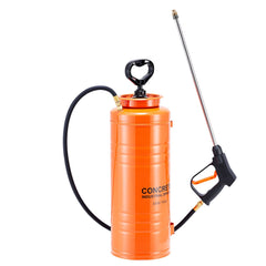 Industrial Concrete Sprayer, 14L Stainless Steel Sprayer, Heavy Duty Tri-Poxy Pump Sprayers, 52cm Wand with Ergonomic Gun Handle, 1.2m & 3m Hoses, 2 Brass Nozzles for Construction, Garden