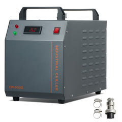 Industrial Water Chiller, CW-3000, 80W Air-Cooled Industrial Water Cooler Cooling System with 12 L Water Tank Capacity 12 L/min Maximum Flow Rate, for Laser Engraving Machine Cooling Machine