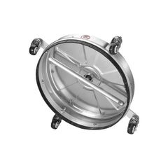 18" Pressure Washer Surface Cleaner w/ Wheels, Stainless Steel Concrete Cleaner 4000 Max PSI , 1/4" Quick-Connect Connector w/ 2 Extension Wand, Heavy Duty Power Washer For Floor Driveway, Patio