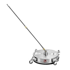 16.5" Pressure Washer Surface Cleaner, Stainless Steel Pressure Washer Attachments with 4 Wheels, 4000 Max PSI, 1/4 Quick Connector, 2 Spray Nozzles, 2 Extended Wands for Concrete, Patio, Deck