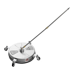 16.5" Pressure Washer Surface Cleaner, Stainless Steel Pressure Washer Attachments with 4 Wheels, 4000 Max PSI, 1/4 Quick Connector, 2 Spray Nozzles, 2 Extended Wands for Concrete, Patio, Deck