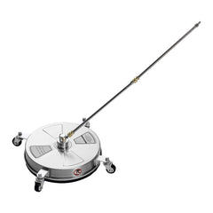 16.5" Pressure Washer Surface Cleaner, Stainless Steel Pressure Washer Attachments with 4 Wheels, 4000 Max PSI, 1/4 Quick Connector, 2 Spray Nozzles, 2 Extended Wands for Concrete, Patio, Deck