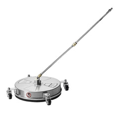 16.5" Pressure Washer Surface Cleaner, Stainless Steel Pressure Washer Attachments with 4 Wheels, 4000 Max PSI, 1/4 Quick Connector, 2 Spray Nozzles, 2 Extended Wands for Concrete, Patio, Deck