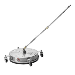 16.5" Pressure Washer Surface Cleaner, Stainless Steel Pressure Washer Attachments with 4 Wheels, 4000 Max PSI, 1/4 Quick Connector, 2 Spray Nozzles, 2 Extended Wands for Concrete, Patio, Deck