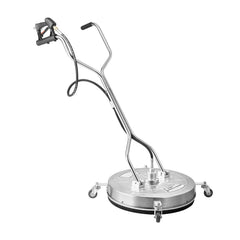 24" Pressure Washer Surface Cleaner, Stainless Steel Pressure Washer Attachments with 4 Wheels, 4000 Max PSI, 3/8 Quick Connector, 2 Spray Nozzles, Dual Handle, for Concrete, Patio, Sidewalk