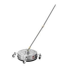 14" Pressure Washer Surface Cleaner, Stainless Steel Pressure Washer Attachments with 4 Wheels, 4000 Max PSI, 1/4 Quick Connector, 2 Spray Nozzles, 2 Extended Wands for Concrete, Patio, Deck