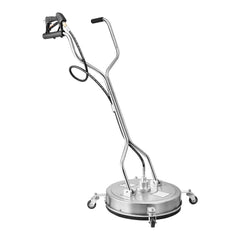 20" Pressure Washer Surface Cleaner, Stainless Steel Pressure Washer Attachments with 4 Wheels, 4500 Max PSI, 3/8 Quick Connector, 2 Spray Nozzles, Dual Handle, for Concrete, Patio, Sidewalk
